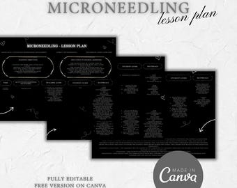 Fully Editable Microneedling Lesson Plan - 3 pages | Training, Academy, School, Facial, Beauty Therapy, Beautician, CPD, Guide, Aesthetics
