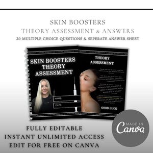 Skin Boosters Theory Assessment: Editable Training Academy Questions (Digital Download)
