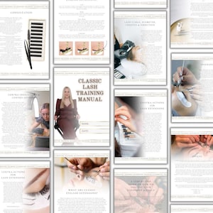 Luxus Classic Wimpernverlängerung Trainings-Handbuch - Bearbeitbar in Canva | Training Anleitung, Tutor, Schüler