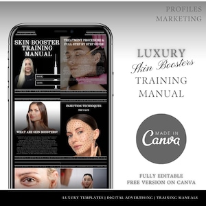 Editable Skin Booster Training Manual: Mesotherapy & BAP Techniques (Canva Template)