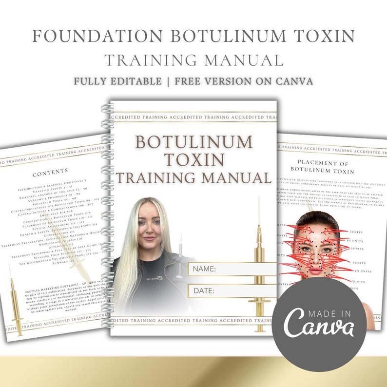 Botulinum Toxin Trainings-Handbuch: Bearbeitbarer Canva Guide (Instant Download) Bild 4