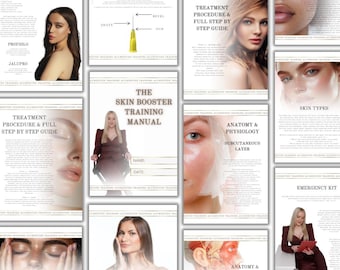 Luxury Editable Skin Booster Training Manual: Mesotherapy, BAP & Microneedling Techniques - Canva Template | Guide School Template Gold