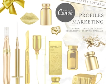 Luxury Gold Aesthetics Clip Art Bundle | Illustrations Graphic Designs