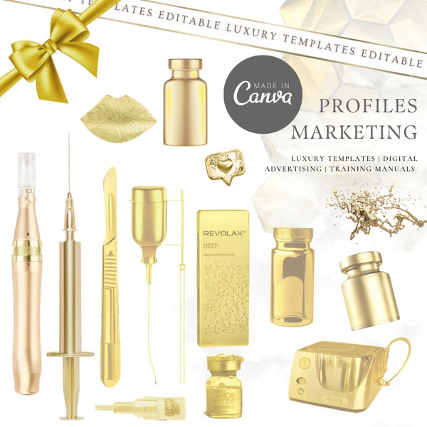 Luxury Gold Aesthetics Clip Art Bundle | Illustrations Graphic Designs