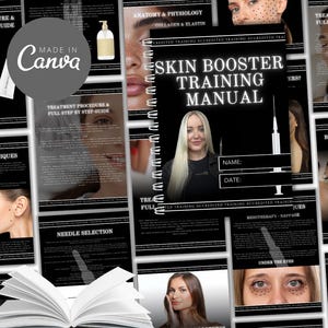Skin Booster Training Manual - BAP, Mesotherapy & Microneedling - Fully Editable in Canva | Profhilo Seventy Hyal Lumi-Pro Jalupro School