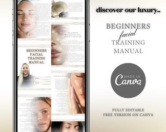 Beginners Facial Training Manual - Fully Editable, Instant Download | Ebook Workbook Trainer Training Beauty Esthetician Skin Skincare