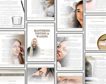 The Luxury Brow Tinting & Waxing Training Manual | Editable in Canva | Training Guide, Tutor, Student, School, Academy