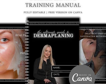 Beginners Dermaplaning Training Manual - Fully Editable, Instant Download | Ebook Workbook Trainer CPD accreditation training academy