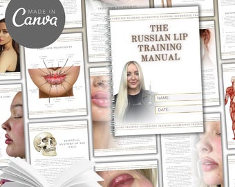 The Russian Lip Training Manual - Editable in Canva, Instant Download | Luxury, Gold, White, School, Academy, Filler, Advanced