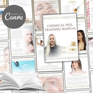 Chemical Peel Training Manual - Fully Editable in Canva | Facial Aesthetician Advanced Beauty Teacher Aesthetics Template Design