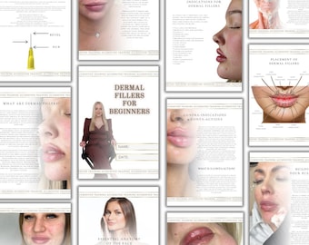 Luxury Foundation Dermal Fillers (Lips, Smile & Marionette Lines - Needle method) Training Manual - Editable in Canva, Instant Download