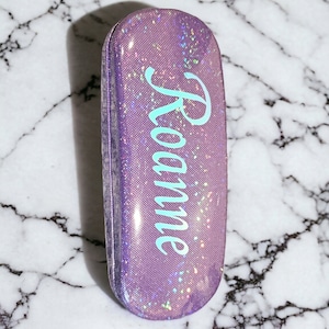 Personalisiertes Brillenetui Purple Glitter