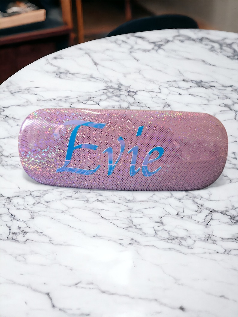 Personalisiertes Brillenetui Pink Glitter