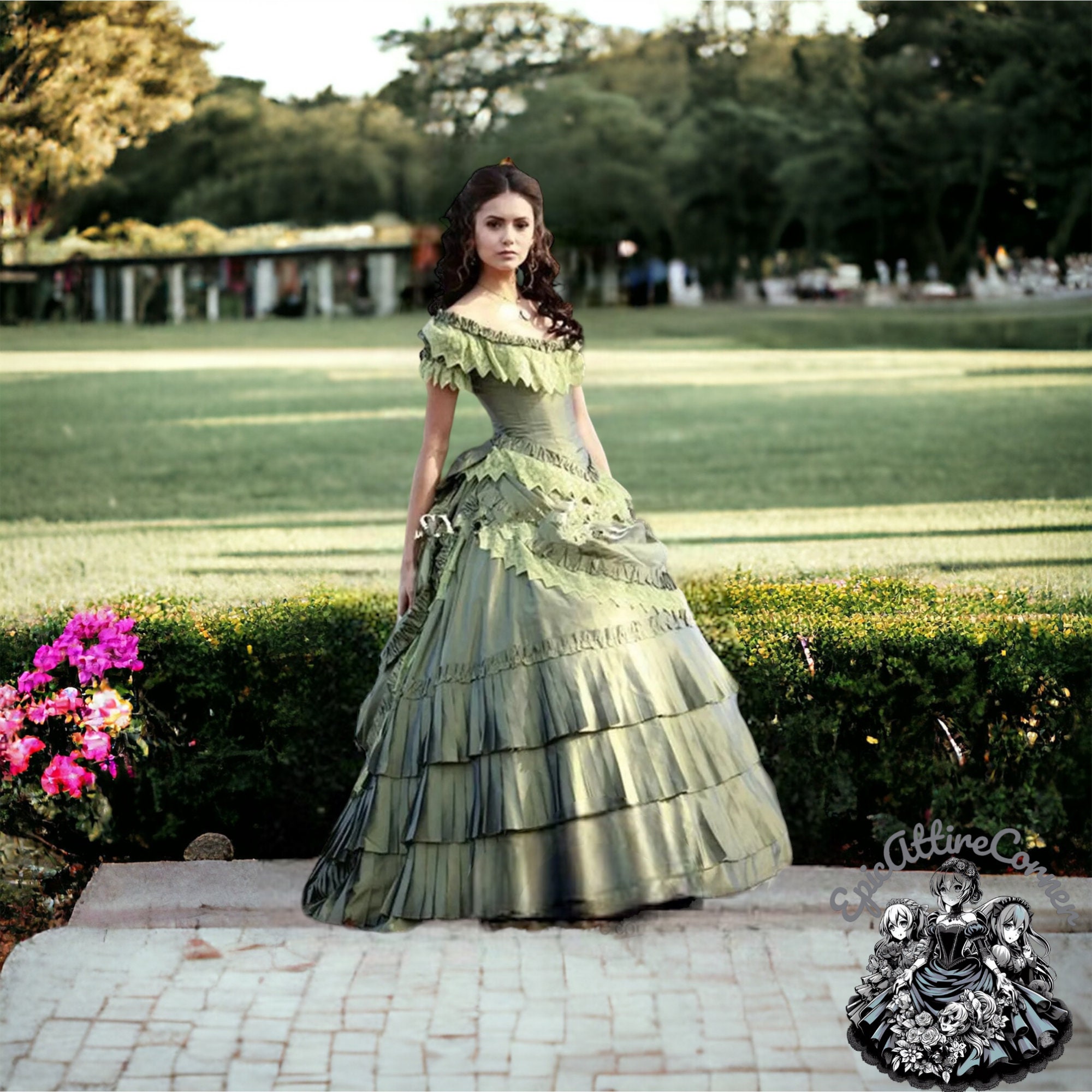 Katherine Pierce Vintage Vampire Costume Colonial Ball Gown Vampire