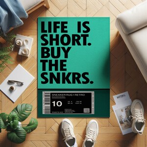 Sneaker Rug, Customize Your Label, Sneakerhead Hypebeast Home Decor Christmas, Birthday Gift For Him, Boyfriend, Sneaker Head Son