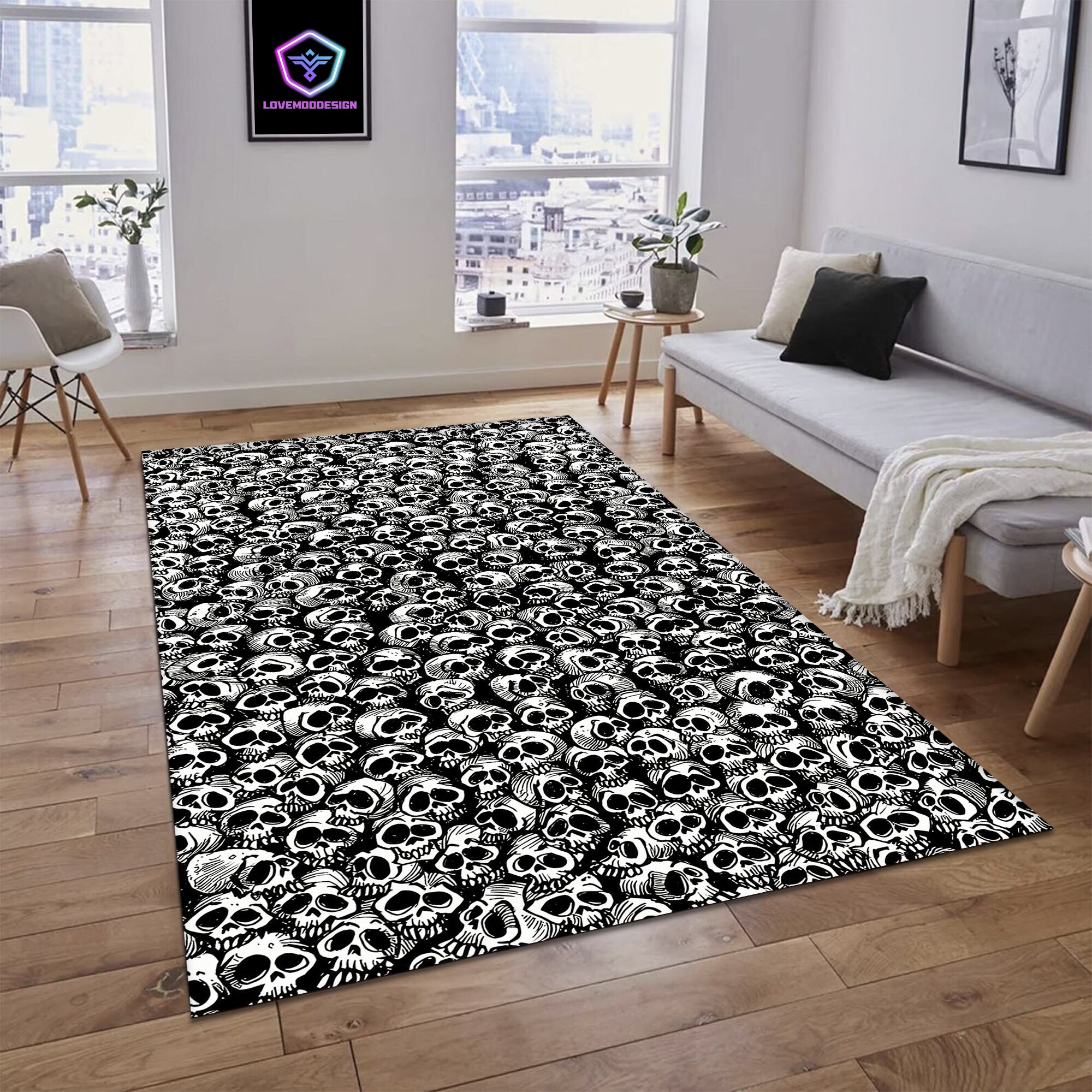 Discover Skull Rug, Skull Room Decor, Skull Home Rugs, Custom Rug, Home Decor Rug, For Living Room Rug, Art Rug, Horror Rug, Hallowen Rug