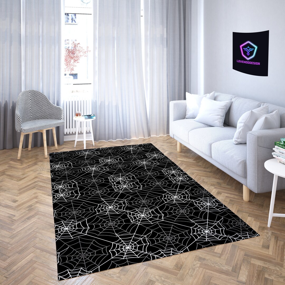 Spider Web Rug, Halloween Rug, Halloween Decor, Halloween Decor Carpet ...