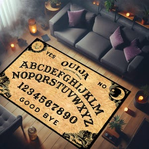 Ouija Board Rug, Gothic Home Decor, Gothic Decor, Mystical Decor Rug, Devil&#39;s Rug, Devil&#39;s Decor,Call Devil Rug, Nordic Rug, Scarry Rug