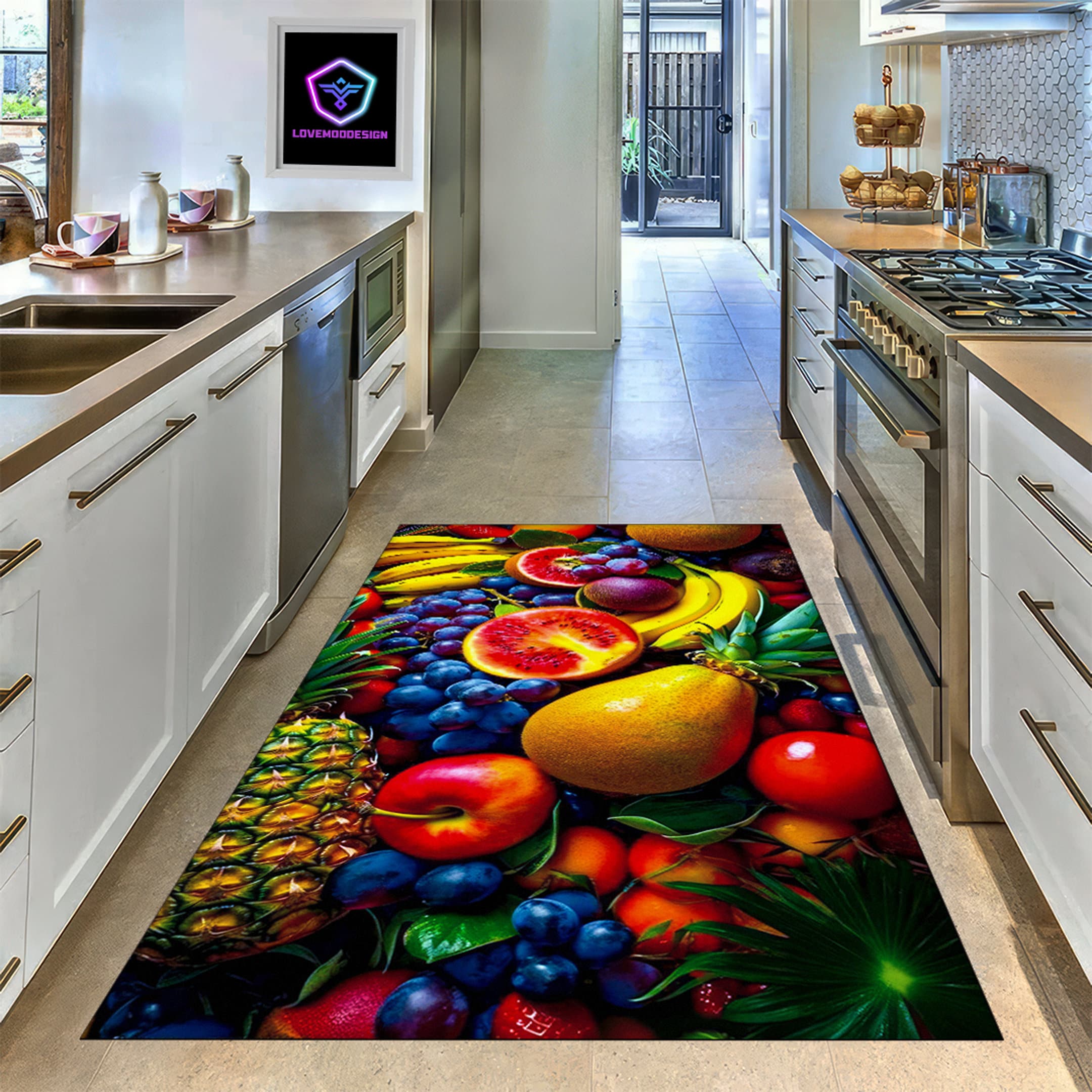 Mixed Fruit Rug, Forest Fruit Rug,fruit Rug, Kitchen Rug, Kitchen Decor ...