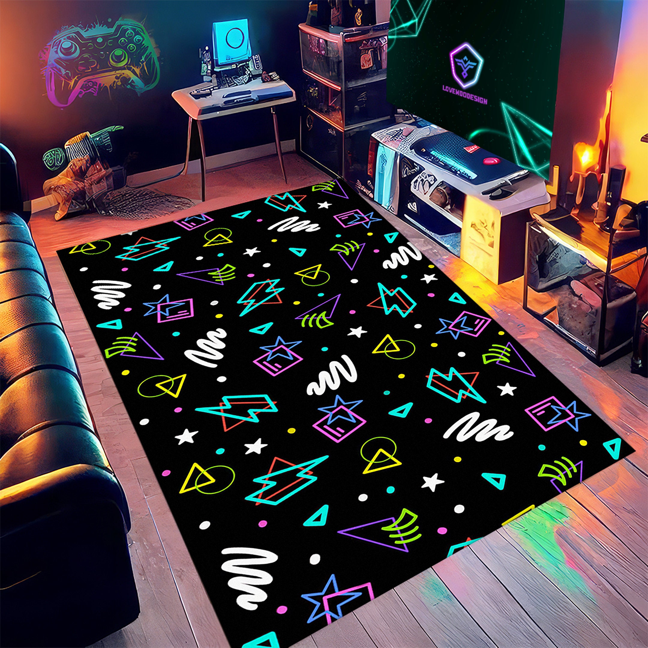 ラグ・カーペット ARCADE GAME RUG MIYOSHI RUG vaultroom Amazon.com: Classic Arcade Games Rug Retro 90s Arcade