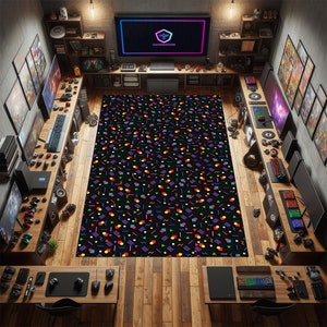 Arcade Rug, Arcade Room Decor, Arcade Rug, Arcade Decor, Abstract Area ...