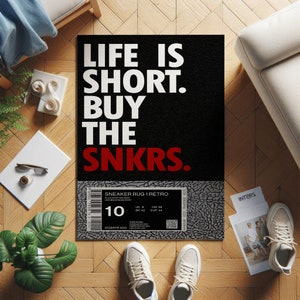 Sneaker Rug, Customize Your Label, Sneakerhead Hypebeast Home Decor Christmas, Birthday Gift For Him, Boyfriend, Sneaker Head Son