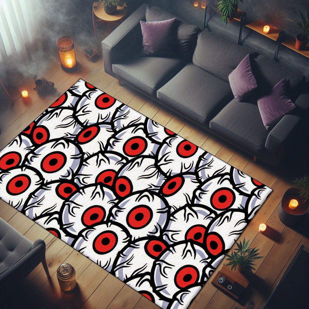 Horror Scare Blue Eyes Area Rug: Gothic Decor Rug - Etsy