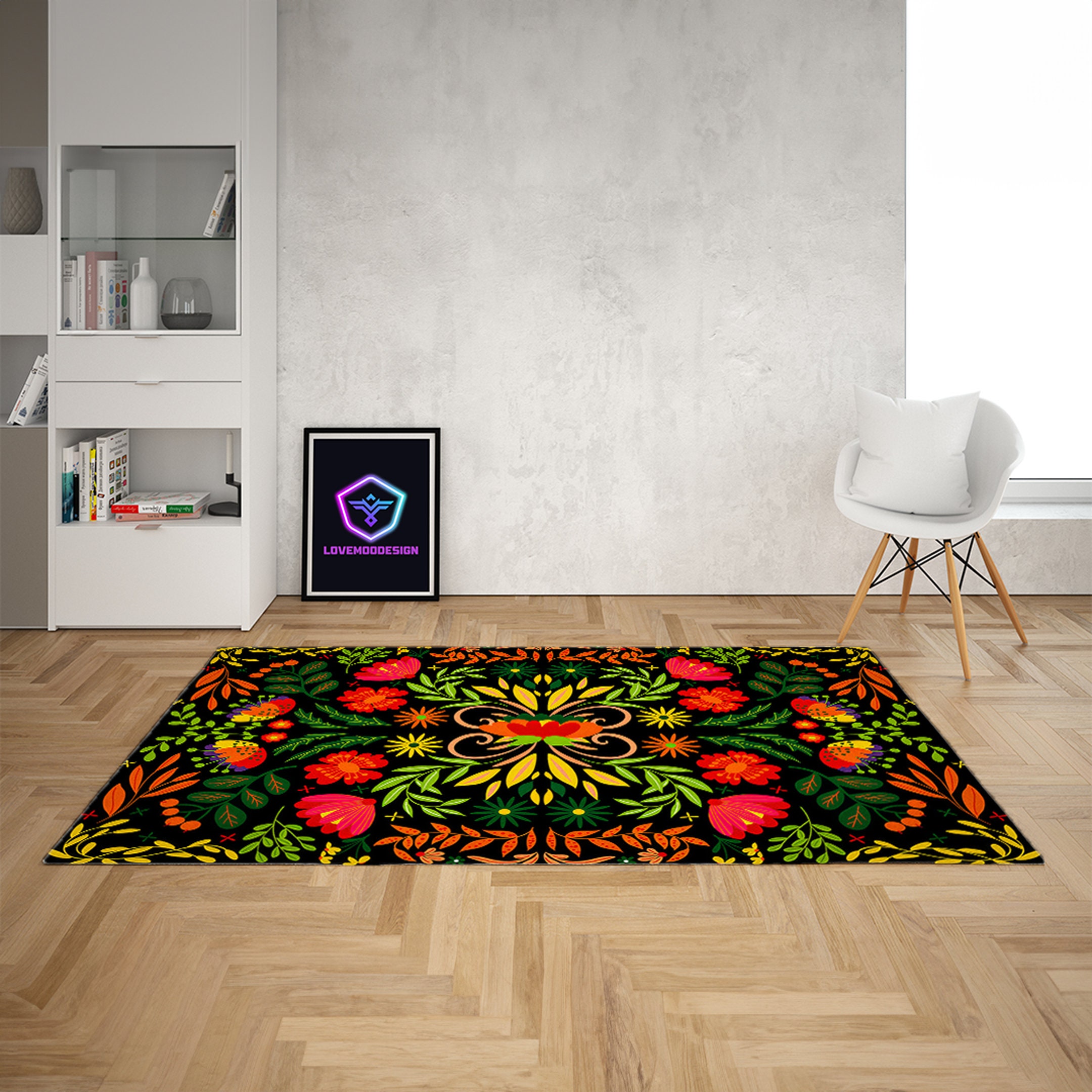 Mexican Rug, Living Room Rug,ethnic Rug, Classic Motifs Rug , Washable ...