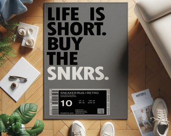 Sneaker Rug: 'Buy the Snkrs' Hypebeast Decor