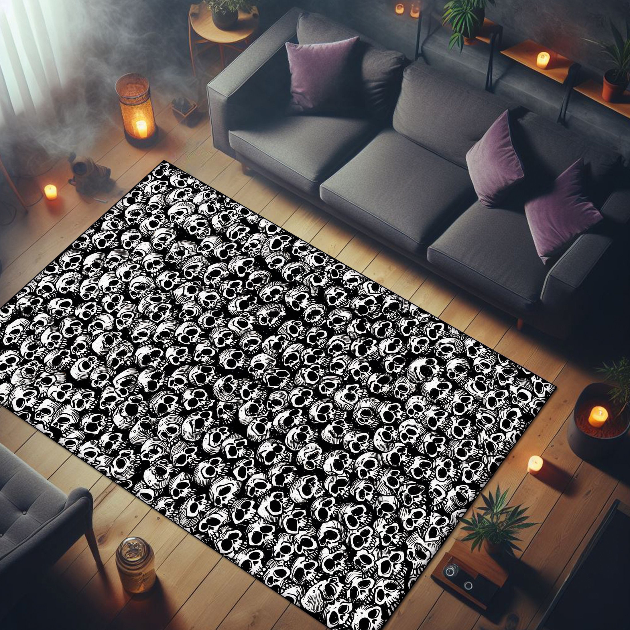 Discover Skull Rug, Skull Room Decor, Skull Home Rugs, Custom Rug, Home Decor Rug, For Living Room Rug, Art Rug, Horror Rug, Hallowen Rug