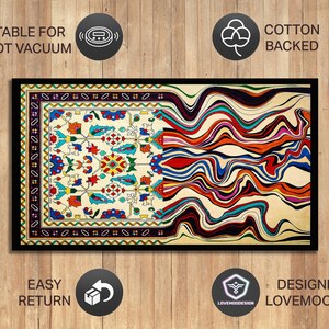 Arcade Carpet, Colorful Trippy Area Rug, 80s 90s Accent Floor Mat, Game ...