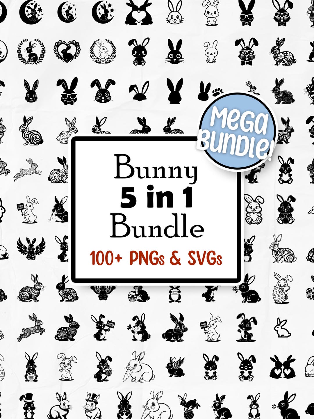 100+ Beautiful Cute Mega Bunny SVG & PNG Bundle – Beautiful Easter ...