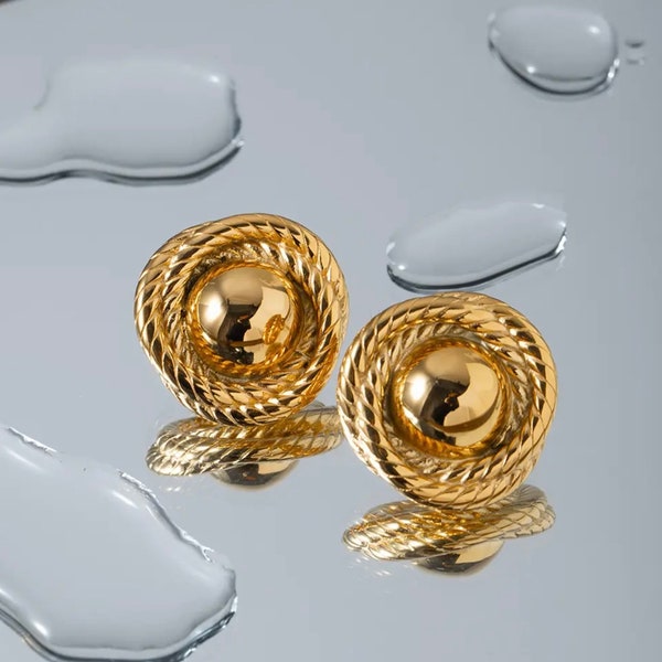 90s Inspired 18K Gold Plated Earrings. Waterproof Earrings. Gift For Her.