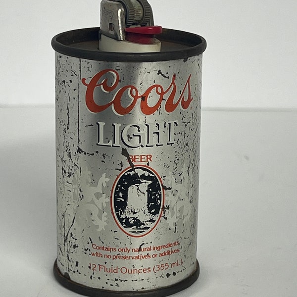 Coors Light Miniature Can BIC Lighter Holder Beer Replica table top lighter