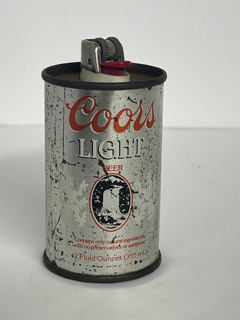 Coors Light Miniature Can BIC Lighter Holder Beer Replica Table Top