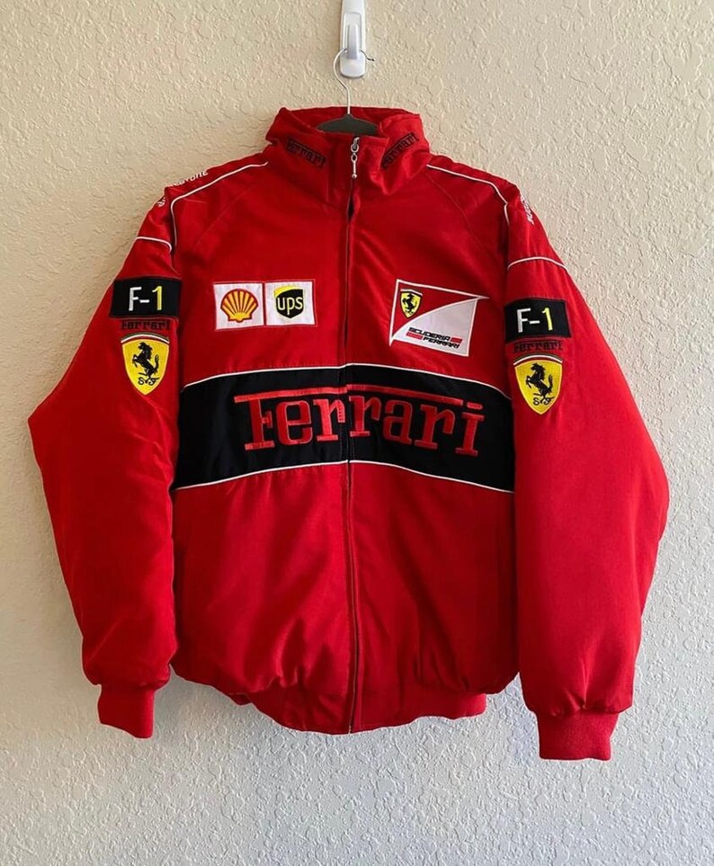 Rare Vintage Style Red and Black Ferrari Racing/bomber Jacket, Vintage ...