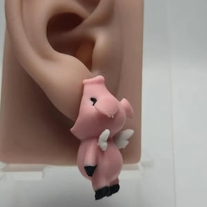 Flying Pig Earrings – Cute Animal Jewelry, Quirky Statement Gift