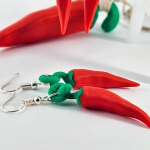 Chili Earrings – Spicy Chili Jewelry, Red Pepper Studs, Fun Food Lover Chili Design