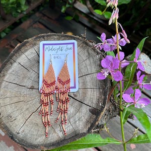Beaded fringe earrings