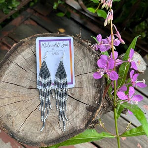 Beaded fringe earrings
