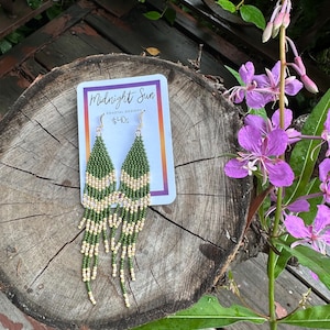Beaded fringe earrings