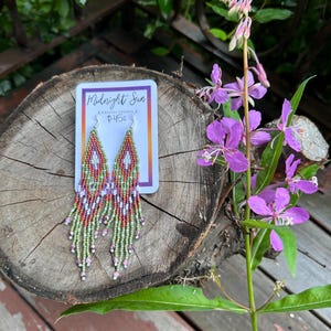 Beaded fringe earrings