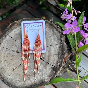 Beaded fringe earrings