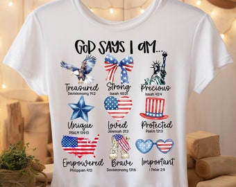 God Says I Am American T-Shirt, Eagle 4th Of July T-Shirt, 4th of July T-Shirt, America Shirt, American Flag Tee, Proud American Shirt