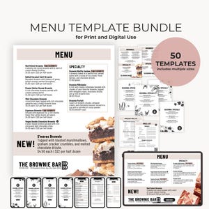 Price List Menu Templates, Bakery Printable Price Lists, Digital Menu, Customer Menu Card, Cafe Menu Template, Pricing Lists Templates