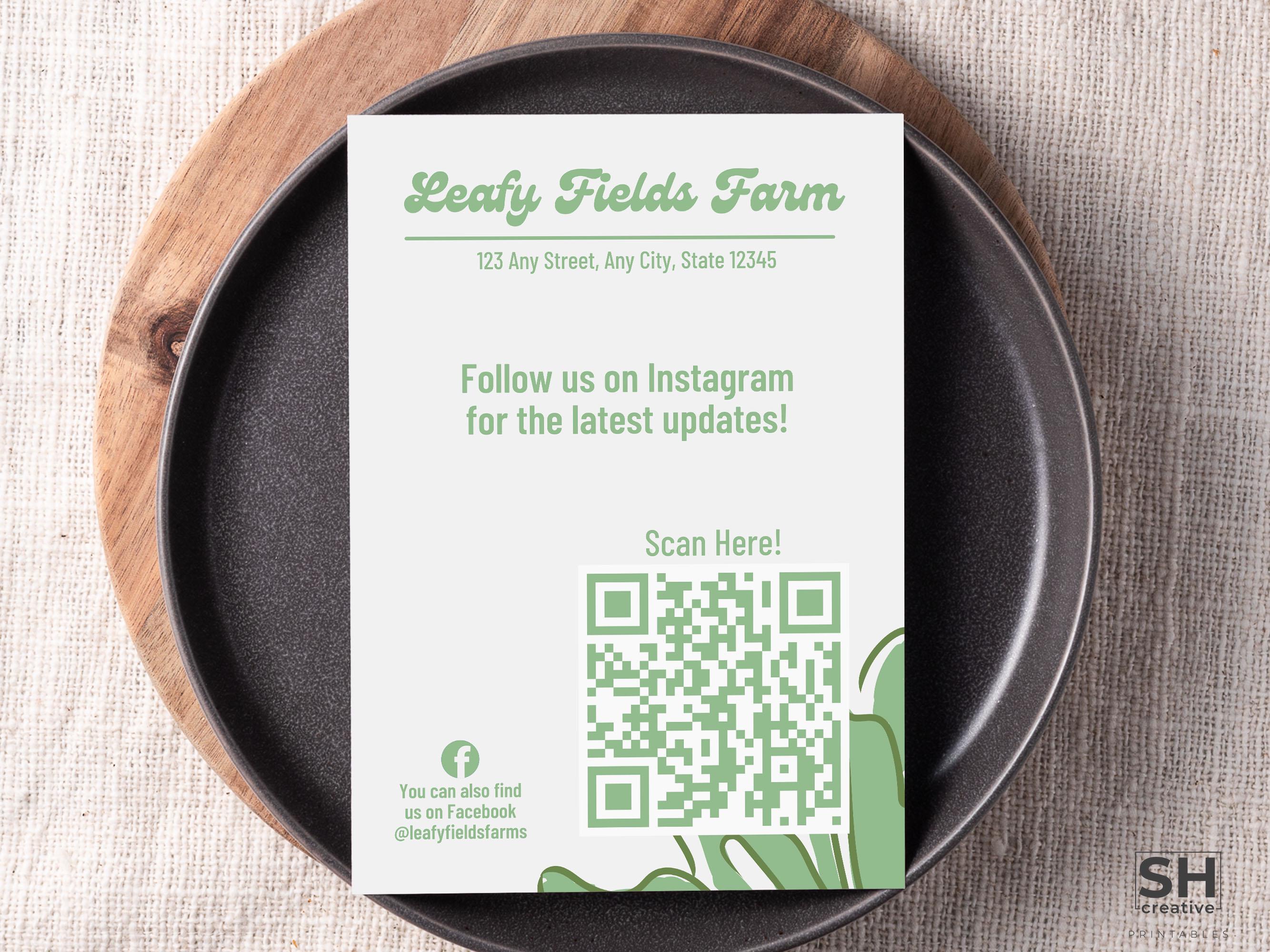 Follow Us QR Code Sign – Editable Canva Template for Events, Small ...