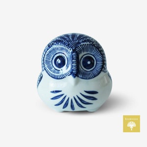 Cute owl figurine｜Porcelain｜Lucky item｜Japanese traditional handicrafts｜Made by Japanese craftsmen