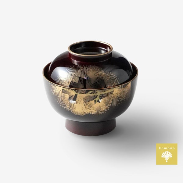 Japanese Golden Pine soup bowl｜Yamanaka Lacquerware｜Japanese traditional handicrafts｜Made by Japanese craftsmen