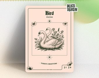 鳥トークン MTG (黒 2/2 飛行) - Etsy 日本
