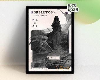 4/1 Skeleton with Menace Token for MTG Magic